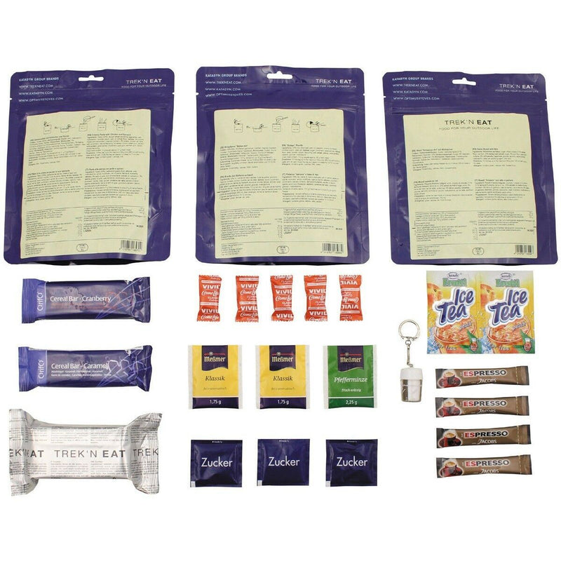 content of one day 24 hours food mre ration with three meals included