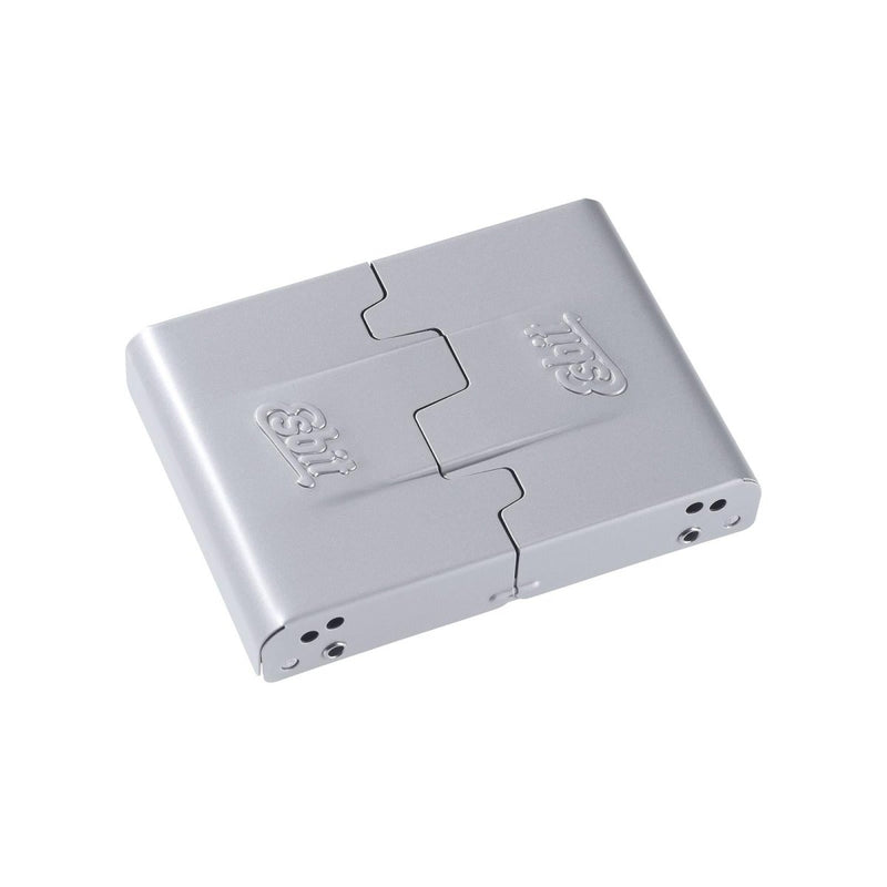 Compact ESBIT foldable pocket stove made of galvanized steel for camping and bushcraft cooking use.