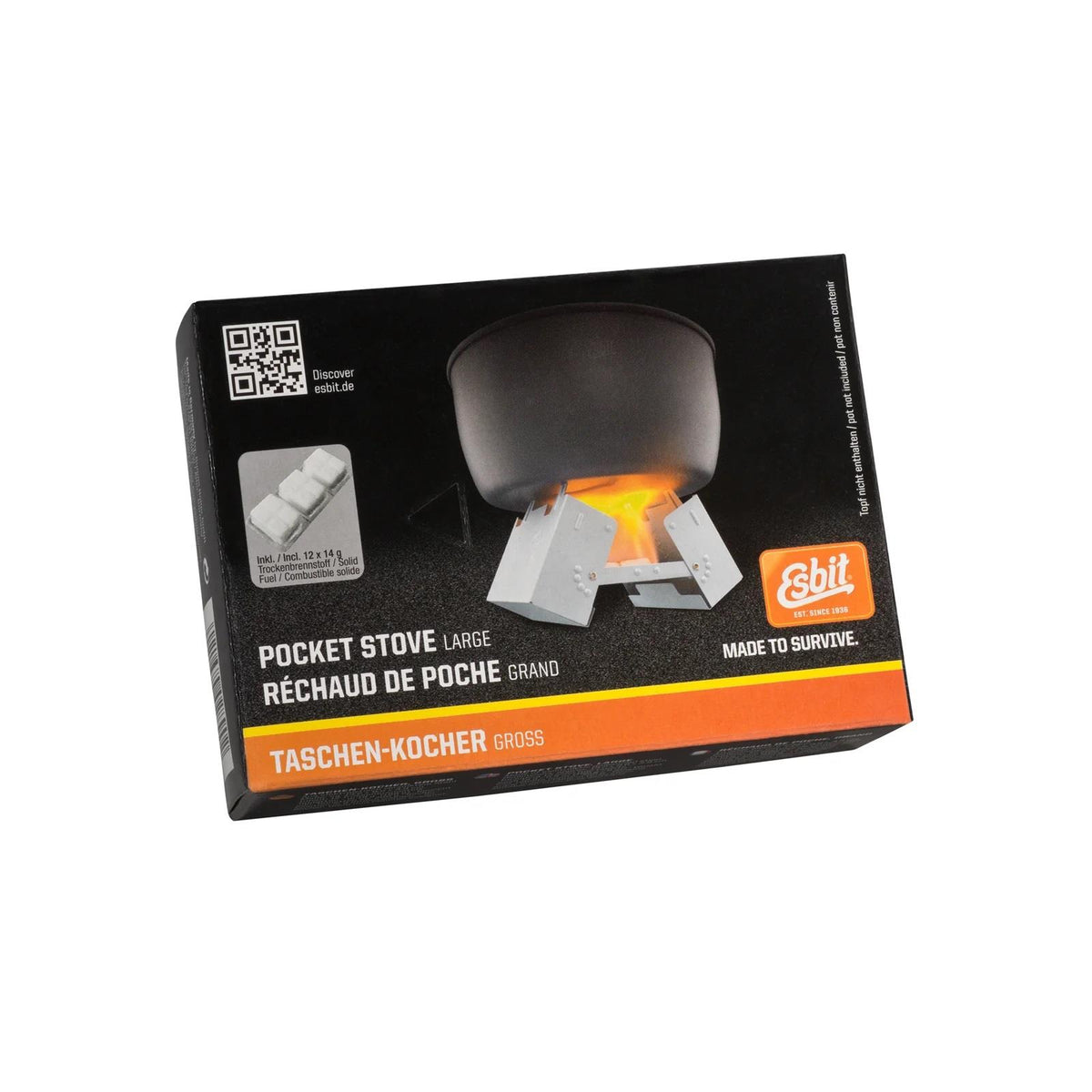 ESBIT Ultraleichter Klapptaschenherd enthalten 12 x 14 g feste Kraftstofftabletten