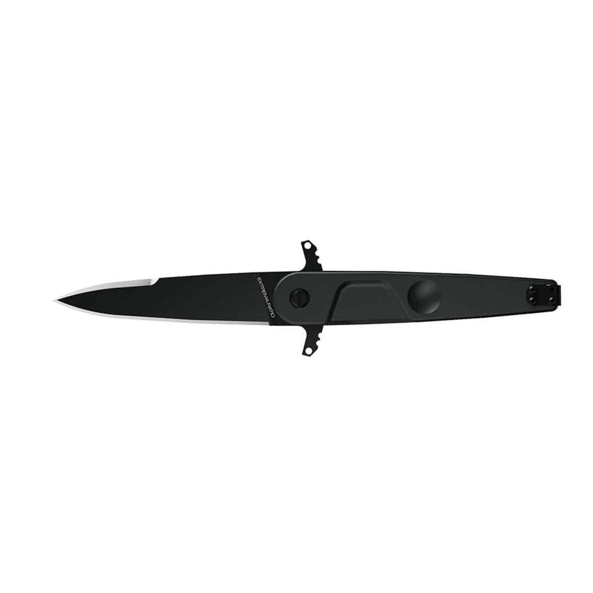 ExtremaRatio BD2 LUCKY BLACK Taschenmesser mit glatter Klinge aus Bohler N690-Stahl