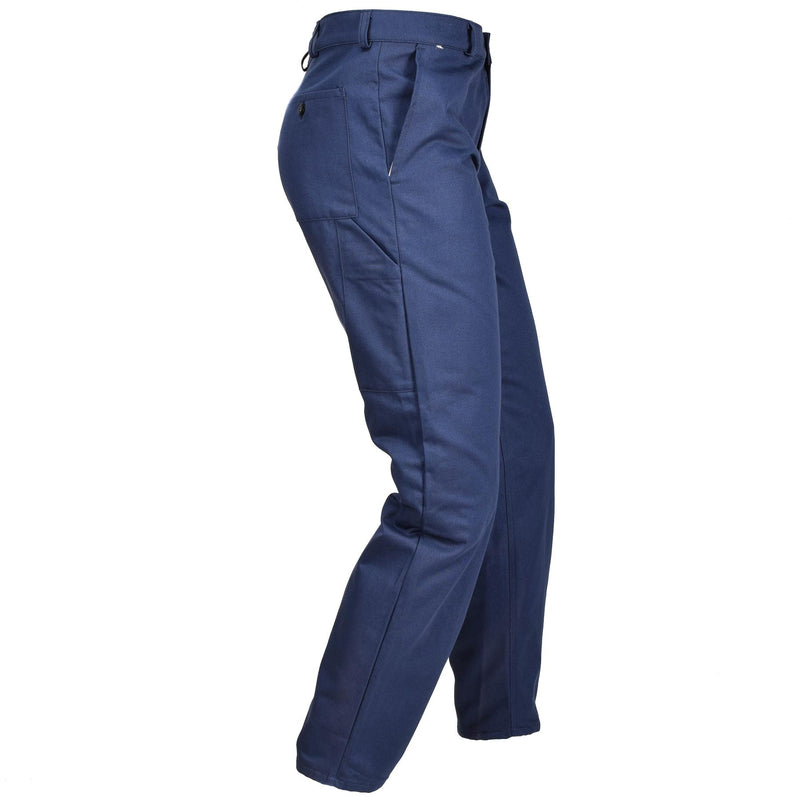 Original italienische Militär Arbeitshose Blau Überschuss Armee Hose Baumwolle Neu