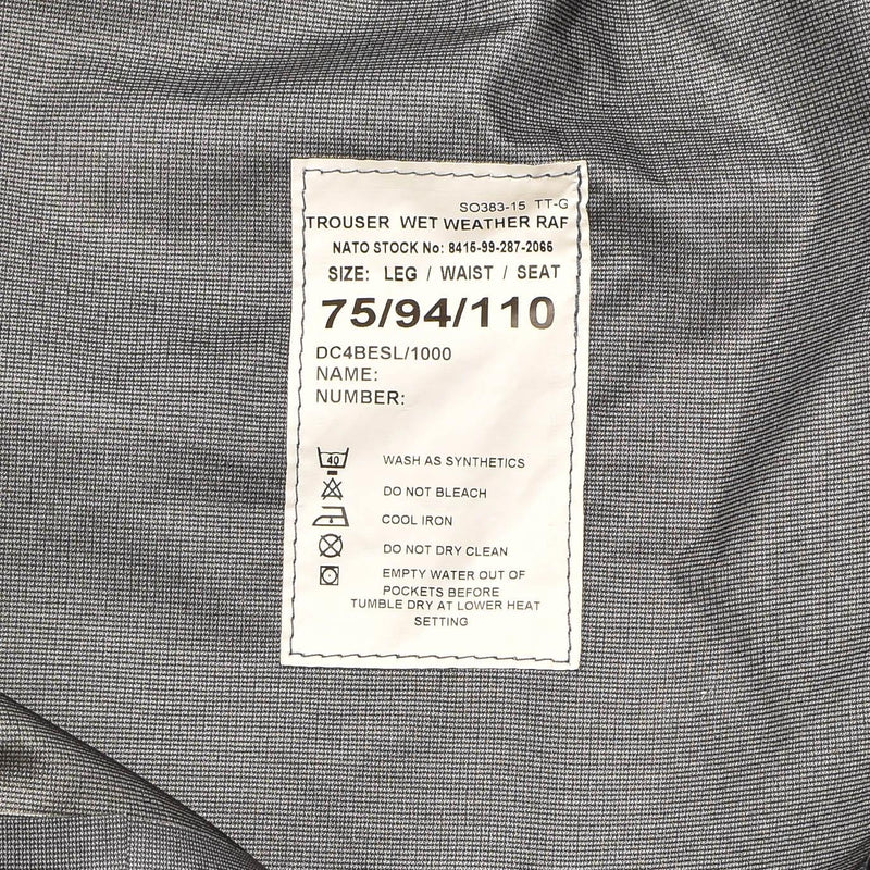 Original britische Royal Air Force Hose, wasserdichte blaue RAF-Regenhose