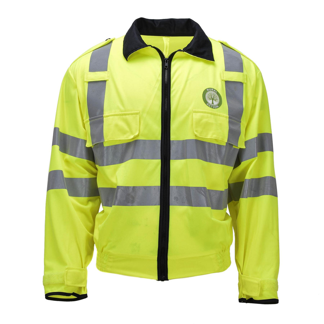 Original Scottish Community Volunteer Warnschutzjacke, reflektierende gelbe Arbeitskleidung