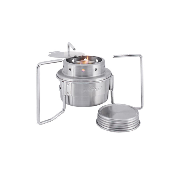 Tatonka Kocher-Set Multifuel Outdoor-Brenner-Set Edelstahl kompakter Topfständer