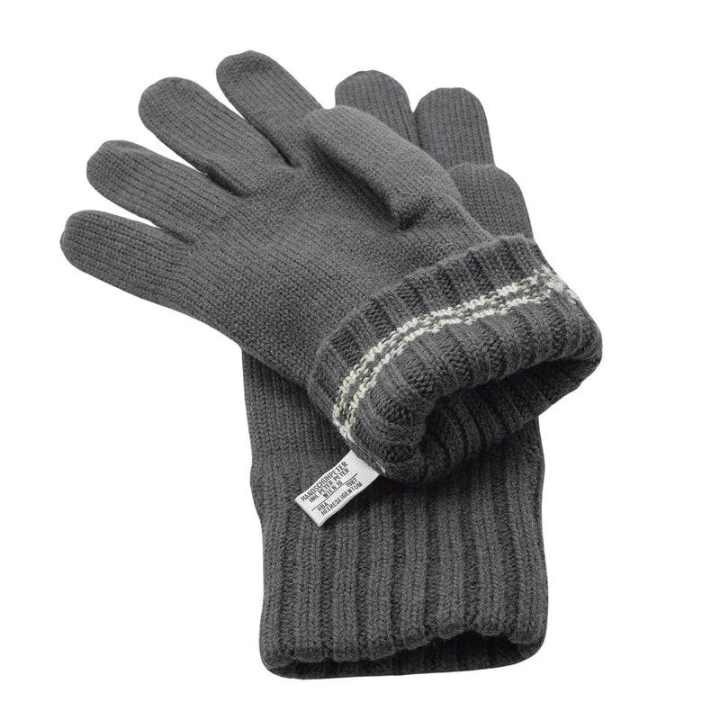 Original Österreichische Militärwärmer Wollhandschuhe grau atmungsaktiv gestrickt Winter NEU