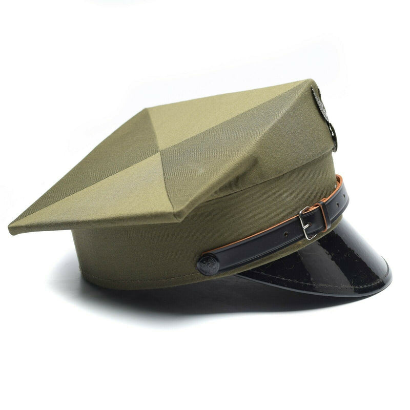 Echte polnische Militär-Schirmmütze, polnischer Armeeoffizier, Schirmmütze, Olivgrün, NEU