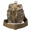 Helikon-Tex Essential Kit Bag in camouflage with adjustable strap, multiple compartments, and MOLLE system for tactical use.