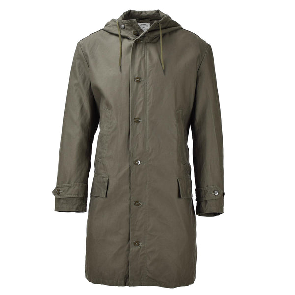 Original Deutsche Militär lange Parka Jacke oliv mit Kapuze Feldmantel Armee Outdoor