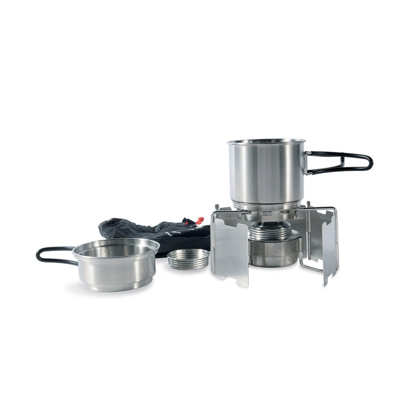 Tatonka Spiritusbrenner Kocher Set Outdoor Kochset Edelstahl Topfständer