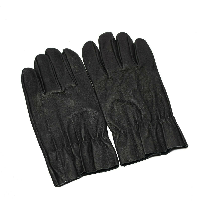 Original tschechische Armee-Kampflederhandschuhe. Echtes schwarzes Leder NEU