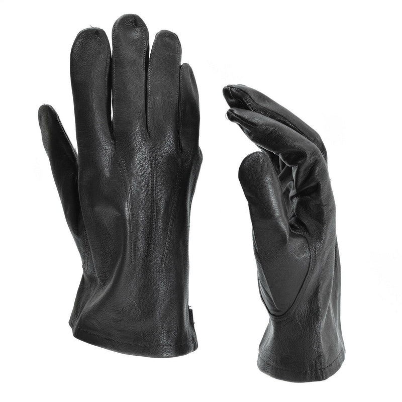 Echte belgische Armeehandschuhe Leder schwarz braun Militär Vollfinger Überschuss