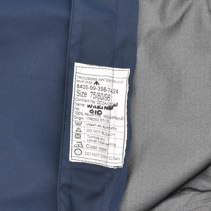 Echte britische RAF MVP-Hose, wasserdichte Royal Air Forces Regenhose, blau