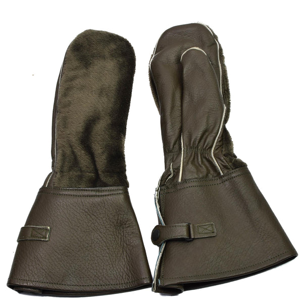 Original Bundeswehr Motorradhandschuhe Kaltwetter Leder Biker Stulpen NEU
