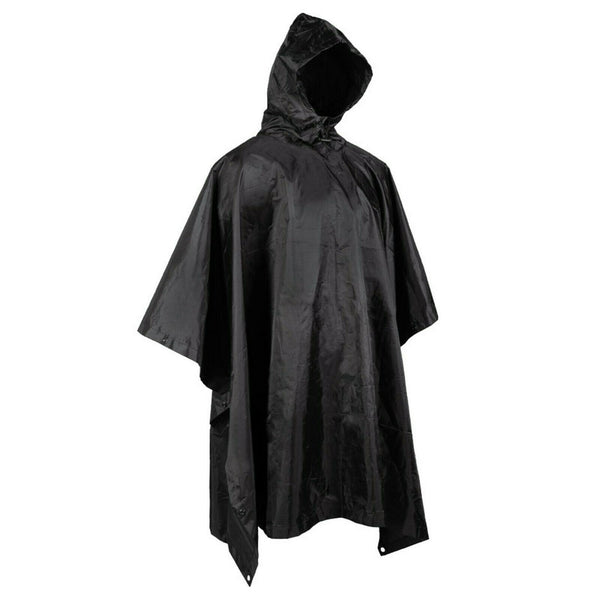 Marke armee stil wasserdicht regen RipStop poncho cape military Schwarz