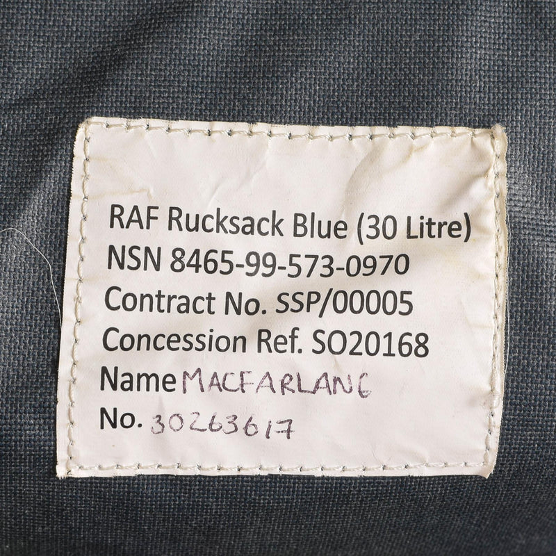 Original Rucksack der britischen Royal Air Force, 30 Liter, robuster Tagesrucksack zum Campen und Wandern