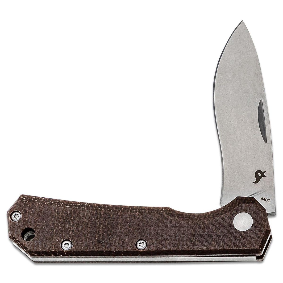 Fox Knives Brand CIOL Klappmesser Micarta-Stahl 440C satinierte Lederscheide