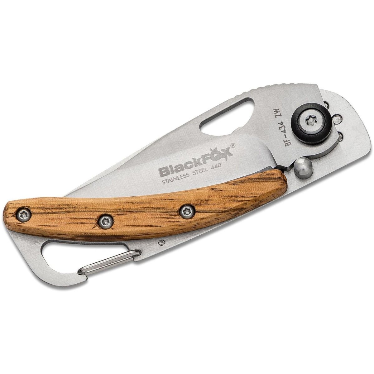 Fox Knives Brand faltbares Taschenmesser mit Holzgriff, satinierter 440er-Edelstahl