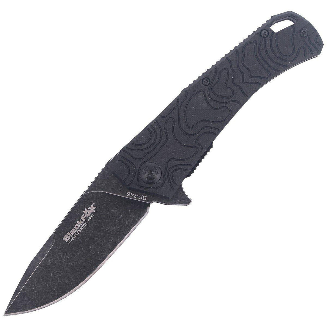 Fox Knives ECHO 1 Klapptaschenmesser mit schwarzer Idroglider-Stone-Wash-Beschichtung
