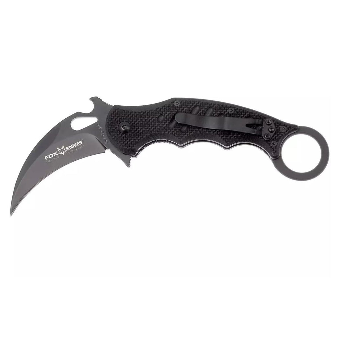 Fox Knives Karambit FX-479 Mini-Klappmesser N690C-Stahl mit schwarzer Hydroglider-Klinge