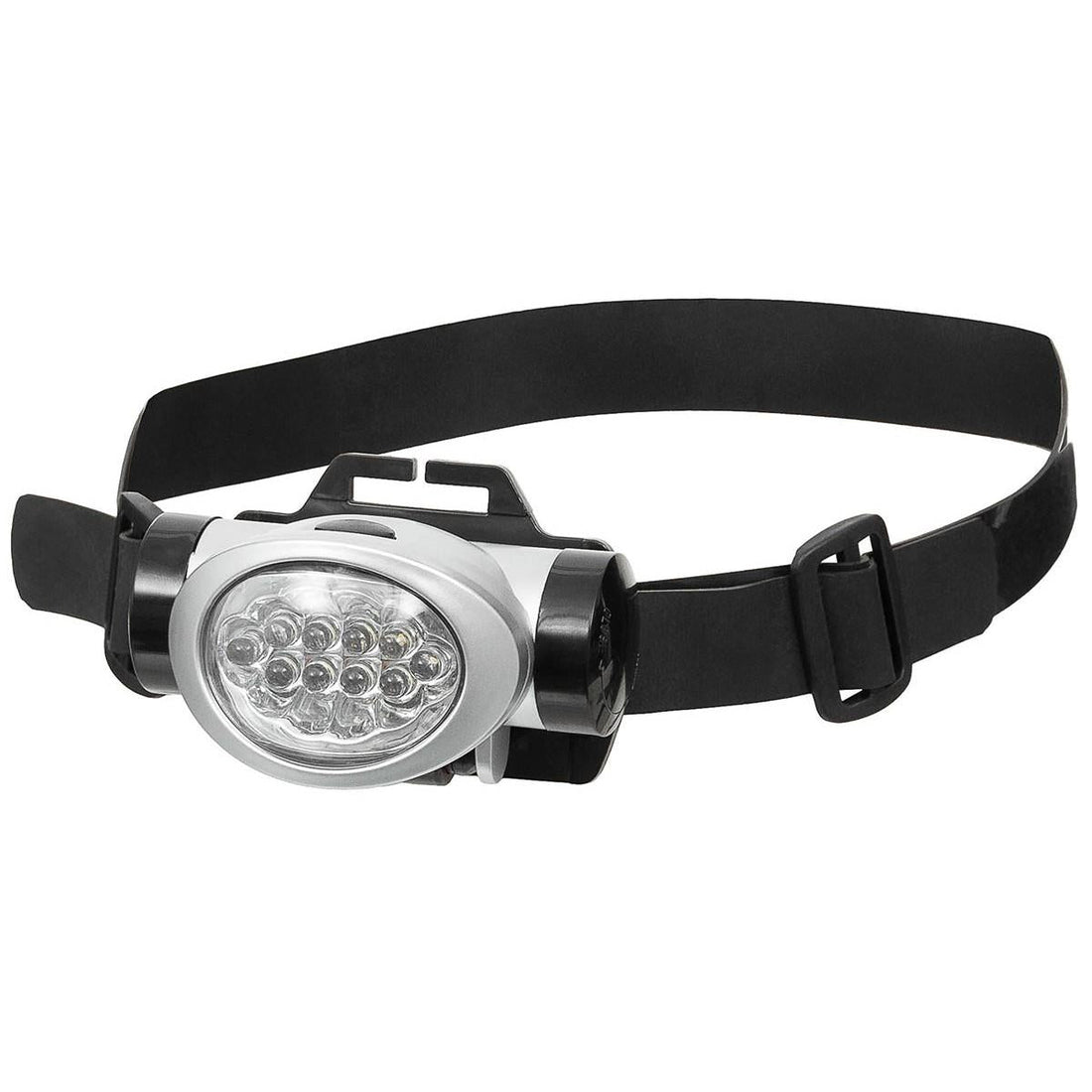 Fox Outdoor-Stirnlampe, 8 weiße, 2 rote LEDs, verstellbarer Winkel, spritzwassergeschützt, schwarz