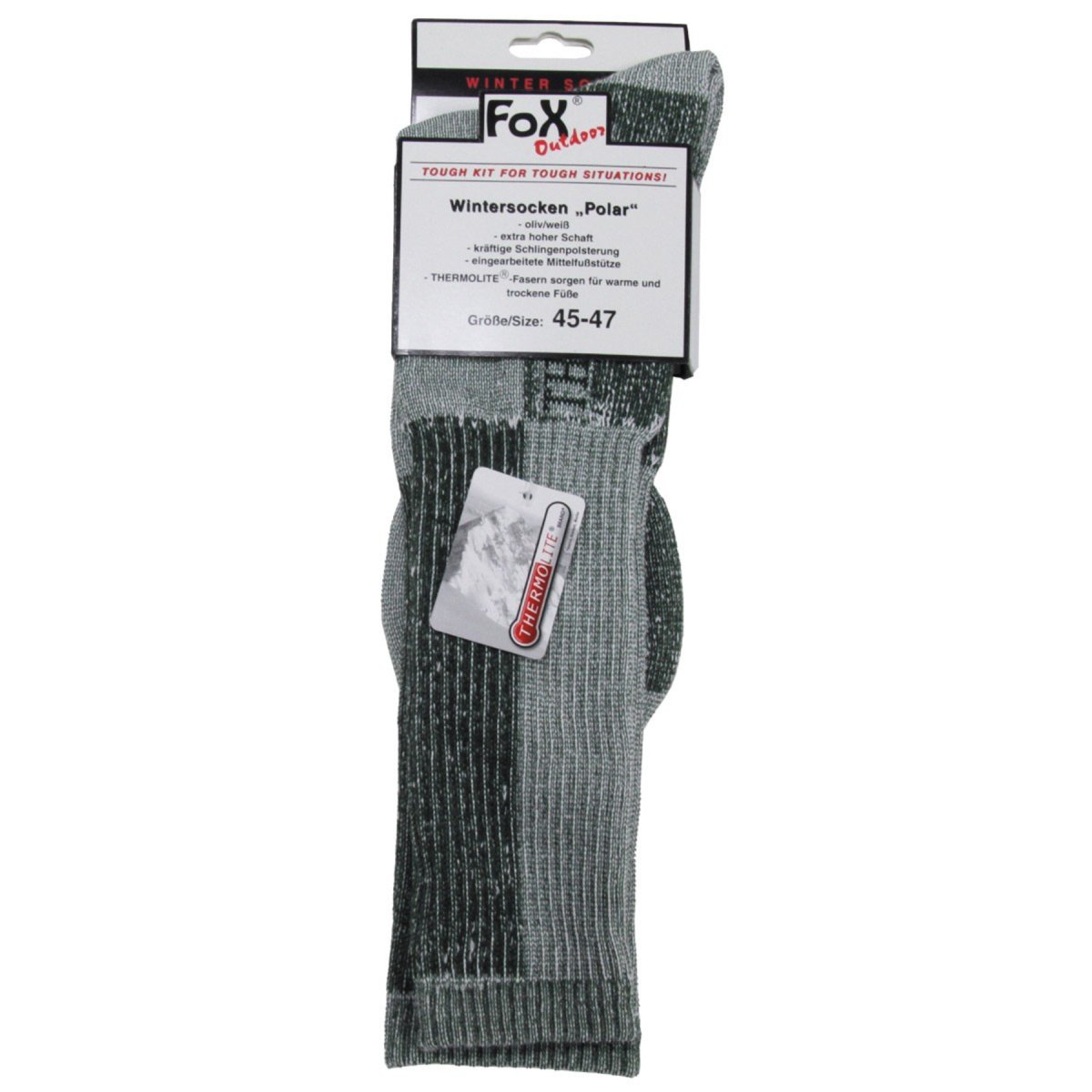 Fox Outdoor Polar Wintersocken, Thermolite-Fasern, hoher Schaft, starke Polsterung