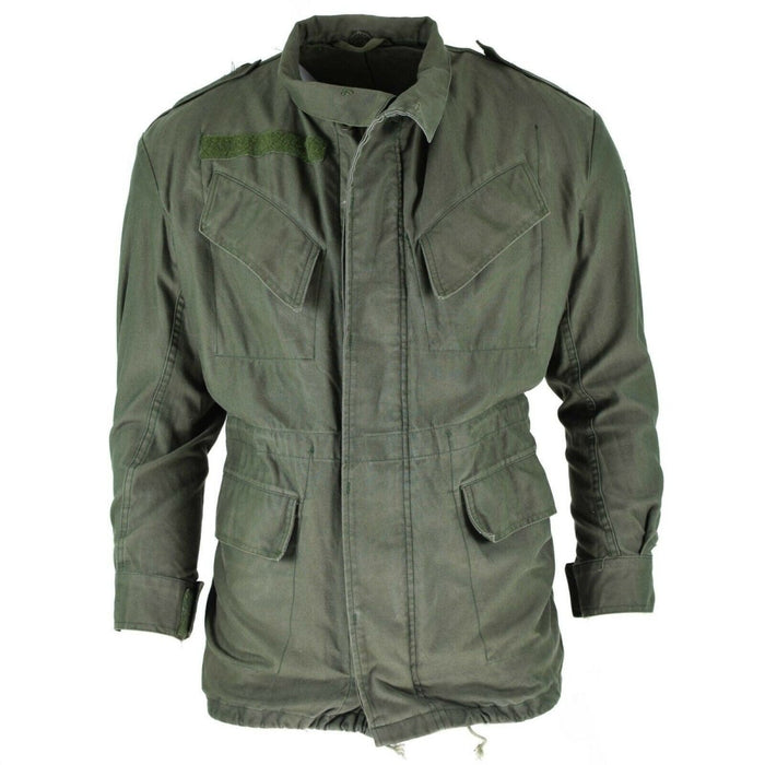 Echte belgische Armee-Feldjacke M64, wasserdichter Parka aus Militärbaumwolle, Olive OD – GoMilitar