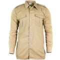Echtes belgisches Armeehemd, Überschuss-Chino, Khaki, Militär, langärmelig, NEU