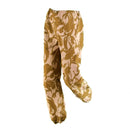 Genuine British army desert camo combat trousers made of waterproof Goretex for wet weather protection.
