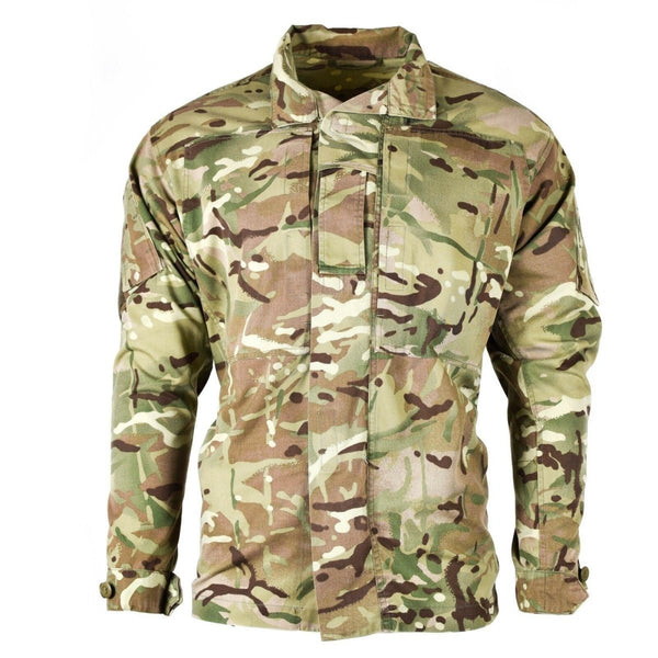 Genuine British Army Issue MTP combat field jacket with multicam camouflage and adjustable cuffs for outdoor use