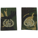 Pair of genuine British Army quartermaster sergeant shoulder loops in DPM camouflage with embroidered crown insignia