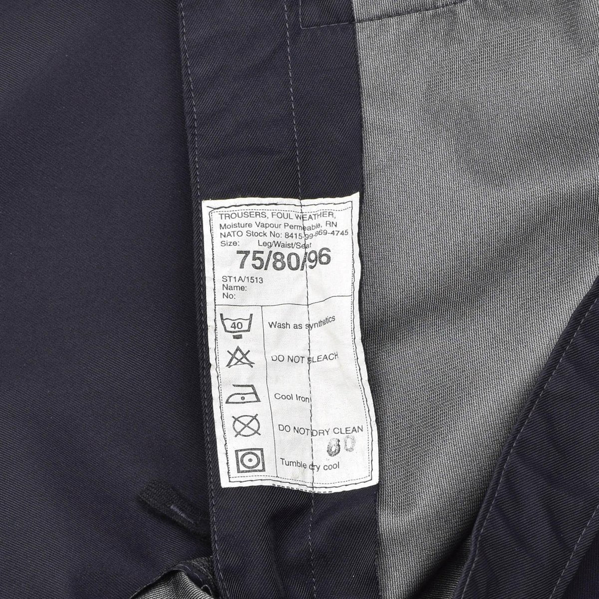Original britische Polizei-Regenhose, wasserdicht, für draußen, Hose für nasses Wetter, blau
