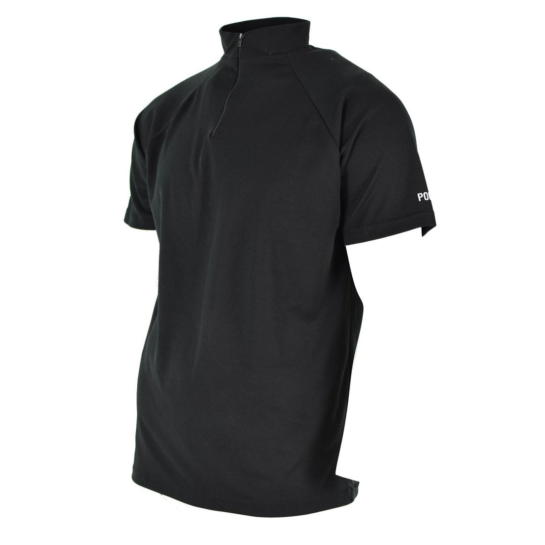 Original britisches Polizei T-Shirt schwarz atmungsaktiv funktionelles Frontreißverschluss-Schutzhemd