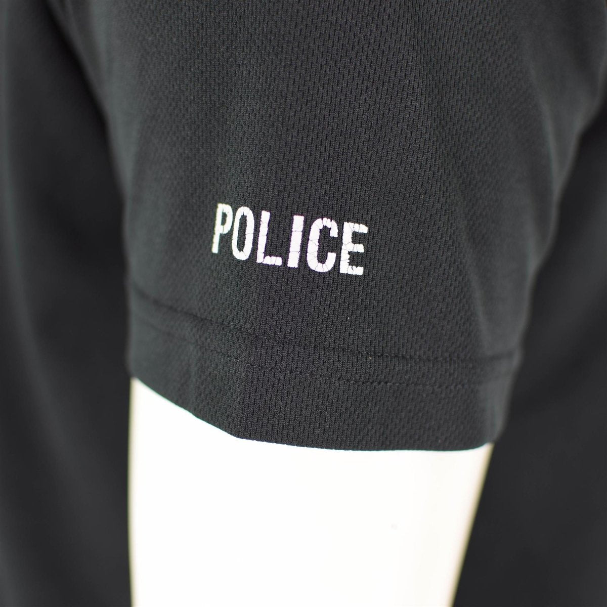 Original britisches Polizei T-Shirt schwarz atmungsaktiv funktionelles Frontreißverschluss-Schutzhemd