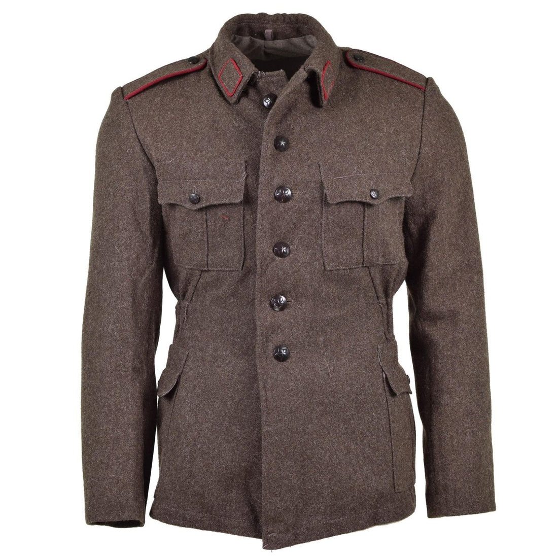 ECHTE BULGARISCHE ARMEEJACKE AUS WOLLE, MILITÄRAUSGABE, ÜBERSCHÜSSIGE UNIFORM, GRAU-BRAUN