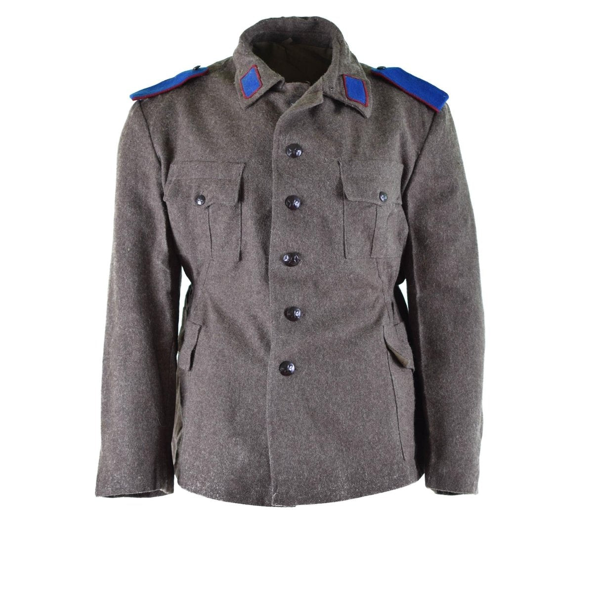 ECHTE BULGARISCHE ARMEEJACKE AUS WOLLE, MILITÄRAUSGABE, ÜBERSCHÜSSIGE UNIFORM, GRAU-BRAUN