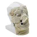 Adjustable genuine cold weather white creepy para-aramid face mask with ventilation and snap button closure for cosplay.