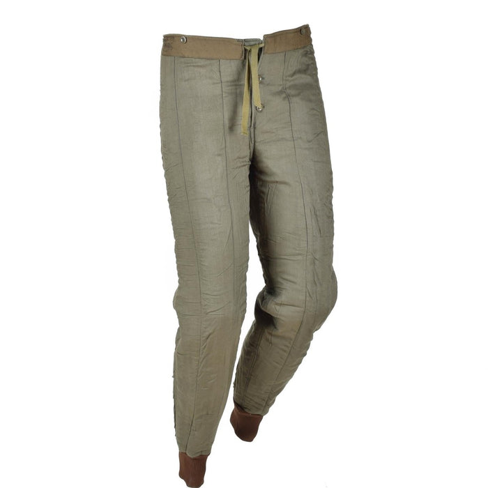 Echte M60-Thermo-Innenhose der tschechischen Armee mit elastischem Saum, Vintage-Militär-Surplus-Design in olivgrüner Farbe.