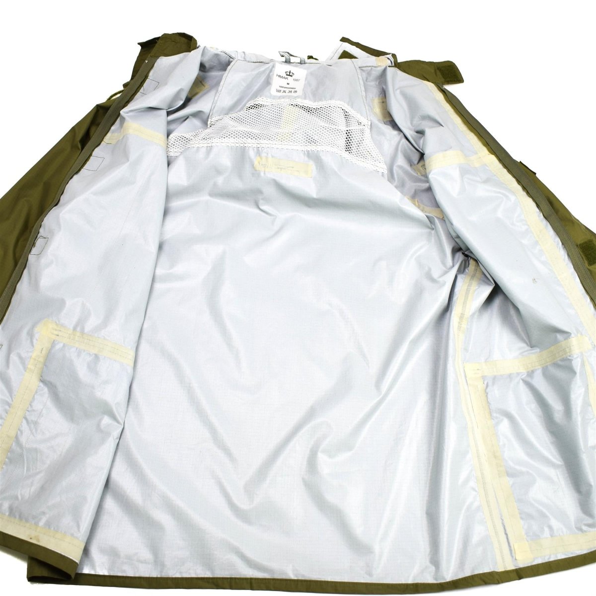 Original dänische Armee OD Regenjacke wasserdicht mit Kapuze Regenmantel Dänemark
