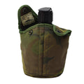 Original Feldflasche der niederländischen Armee mit Beutel und Edelstahlbecher, Deckelkappe, Alice Clips