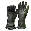 Genuine Dutch Army AirForce combat gloves with leather palms and Nomex aramid fiber for fire-resistant, durable protection.