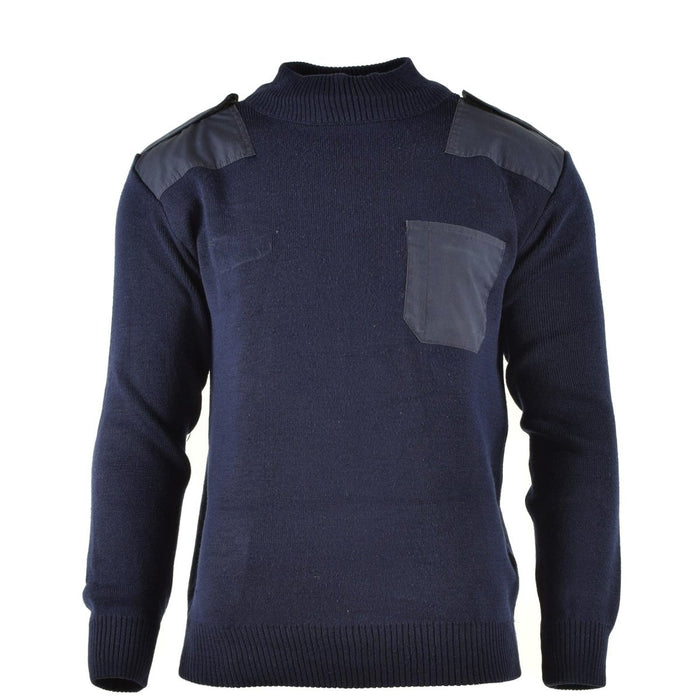 Echter niederländischer Armeepullover, blauer Pullover, Militärpullover mit Rundhalsausschnitt, Offizier – GoMilitar