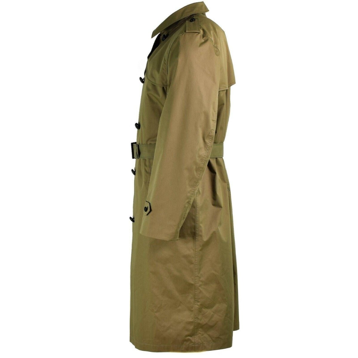 Echter Damenmantel der niederländischen Armee, Khaki, langer Offiziers-Trenchcoat mit Futter, NEU