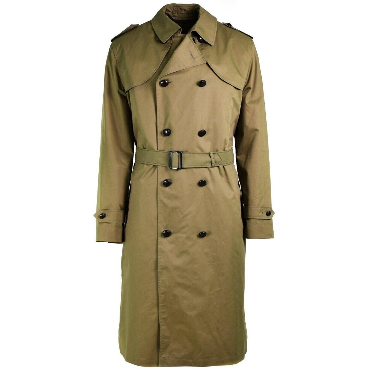 Echter Damenmantel der niederländischen Armee, Khaki, langer Offiziers-Trenchcoat mit Futter, NEU