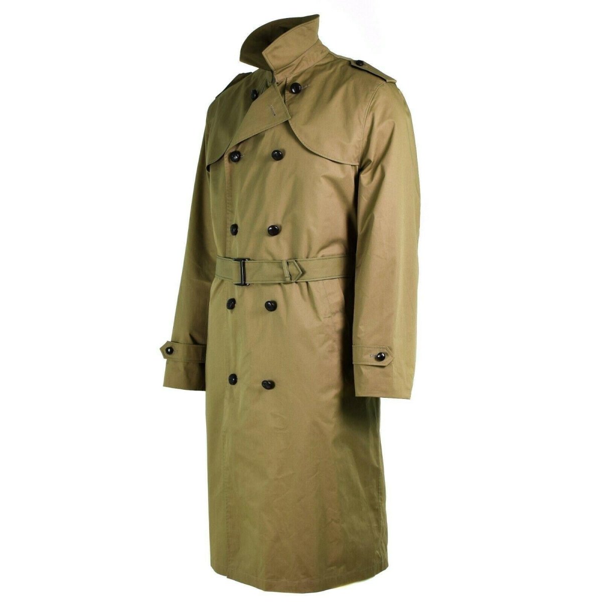 Echter Damenmantel der niederländischen Armee, Khaki, langer Offiziers-Trenchcoat mit Futter, NEU