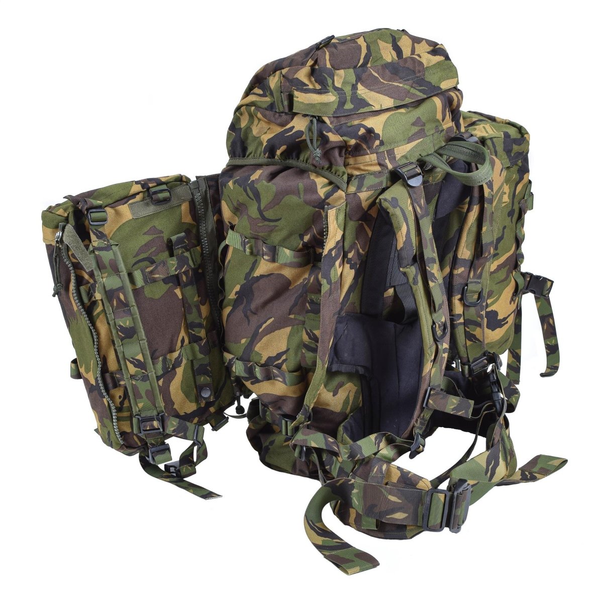 Echter niederländischer Militärrucksack mit DPM-Muster, Kampfrucksack, 60 l, taktischer Tagesrucksack