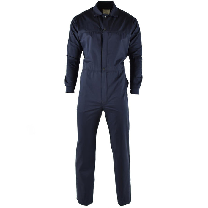 Echter niederländischer Marineblau-Overall-Overall mit langen Ärmeln und Knöpfen vorne, ideal für Arbeiten und Aktivitäten im Freien.