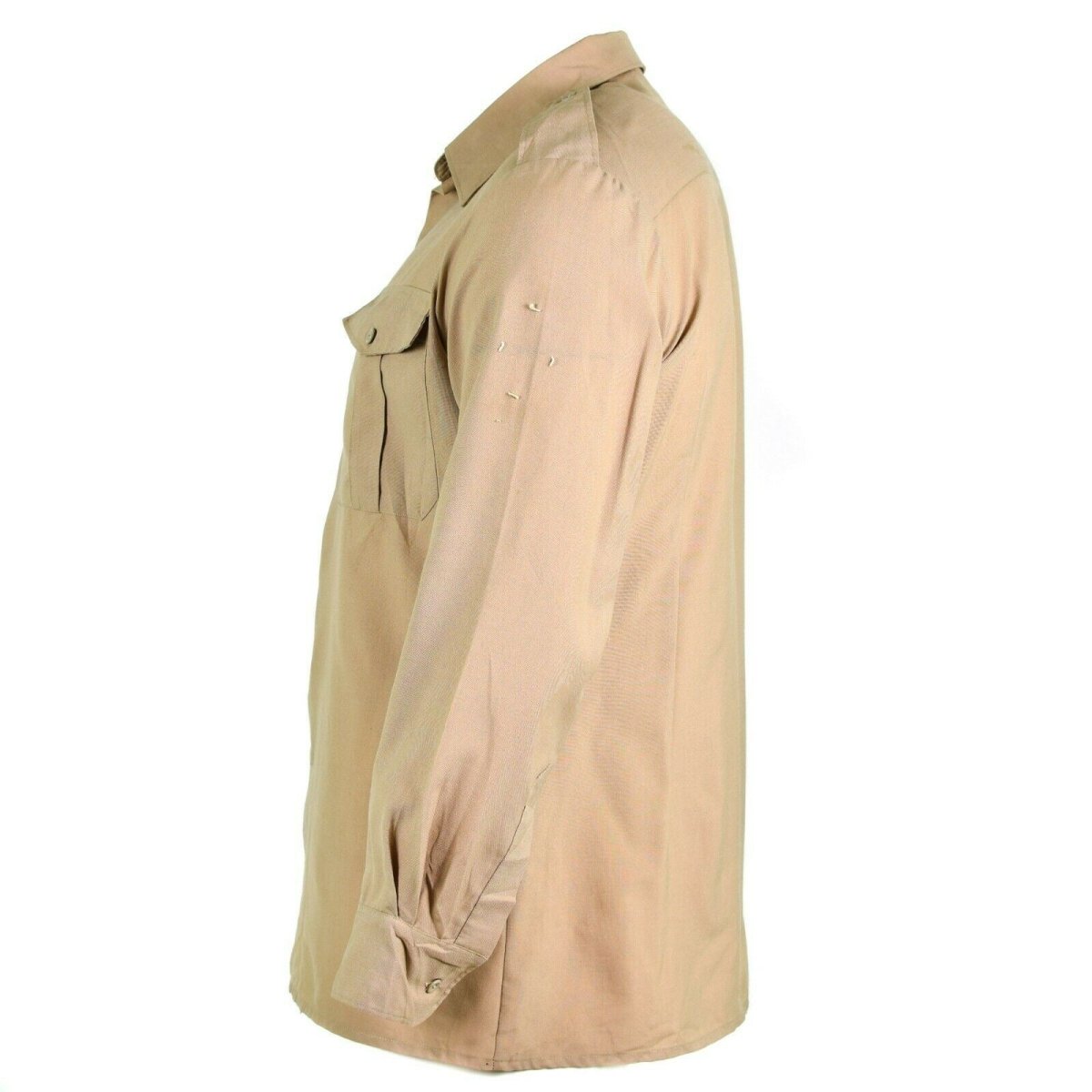 Echtes französisches Armeehemd, Fatigue, Restposten, Chino, Khaki, Militär, Polywolle, NEU