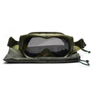 Genuine French army tanker goggles with padded interior and adjustable camouflage elastic strap for military sun and wind protection