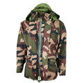 Echte wasserdichte Trilaminatjacke der französischen Armee, Camouflage-Goretex-Regenparka mit Kapuze