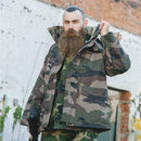 waterproof insulated military parka rain jacket in cce woodland camouflage pattern